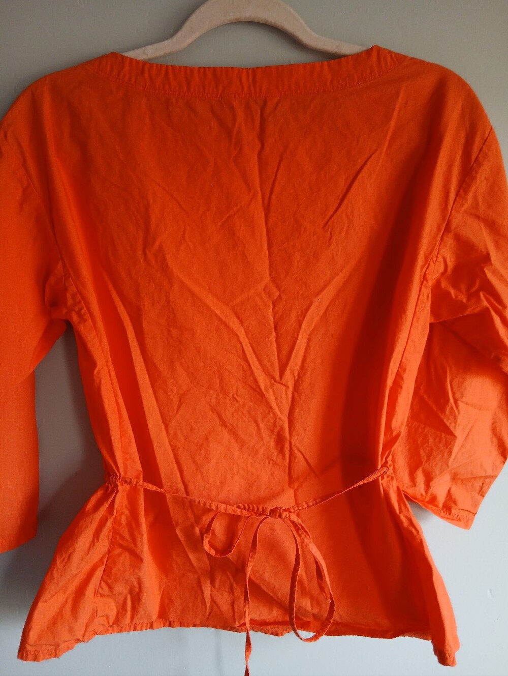 Gap Designed & Crafted Orange Drawstring Tunic Peplum Blouse Small